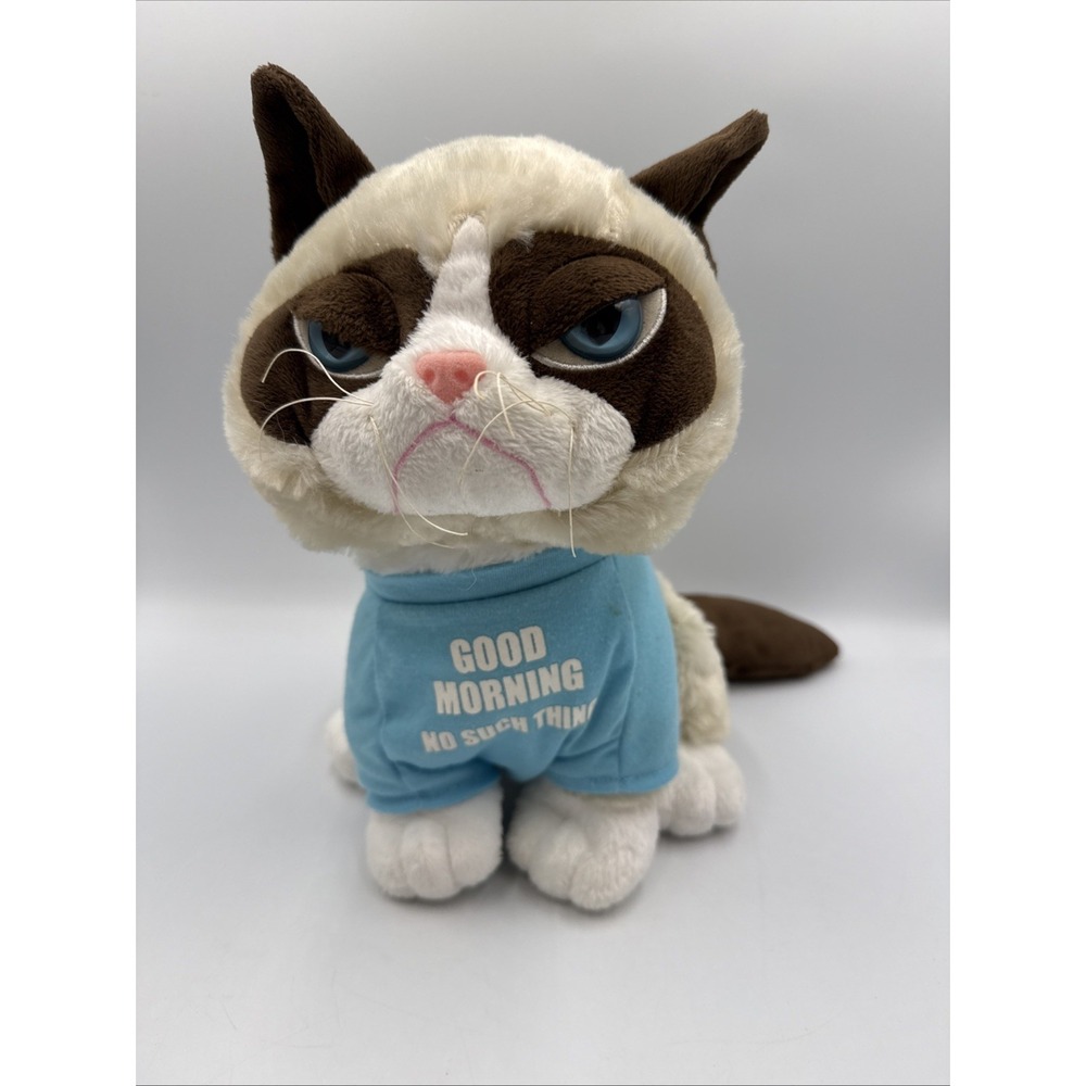 Grumpy Cat Plush "It's Not Me, It's You" Blue T-shirt  10" Stuffed Animal  Toy